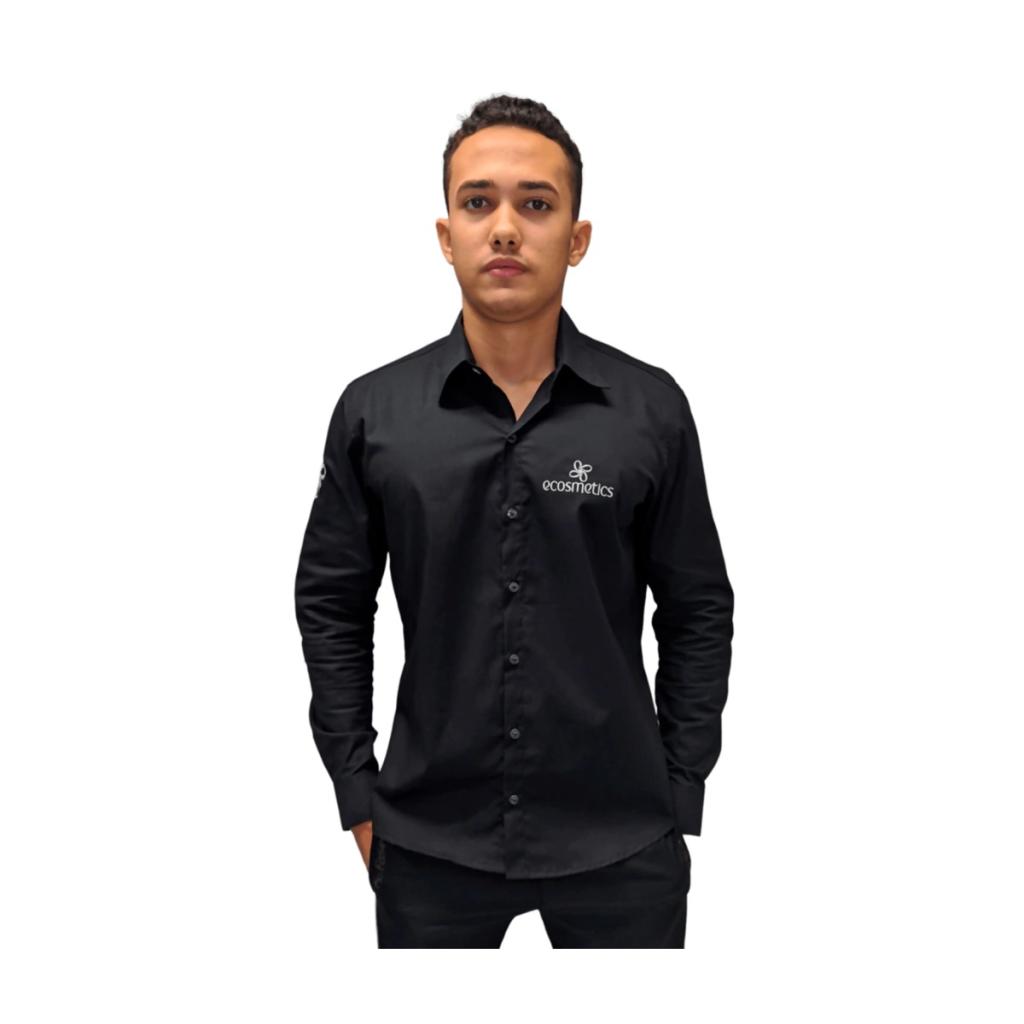 CAMISA E-COSMETICS SALON PRETA TAMANHO P | Horizont Distribuidora