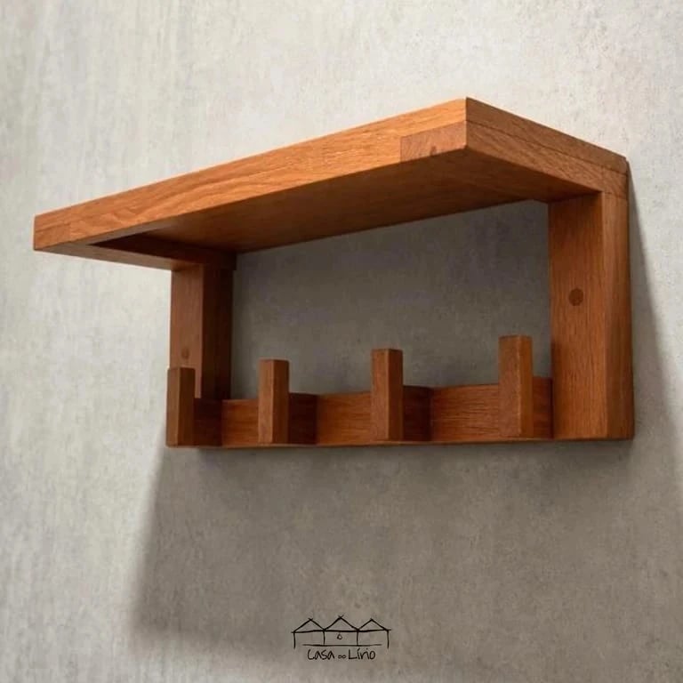 Porta Toalha Com Suporte E 4 Ganchos | Casa do Lírio