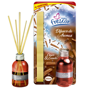 DIFUSOR DE AROMAS 100ML CRAVO e CANELA NOVO FRESCOR | Evidenci distribuidora
