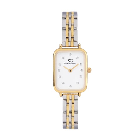 Relógio Feminino Quadrado Square Madison Diamond Bicolor Gold | Like Joias e Acessórios