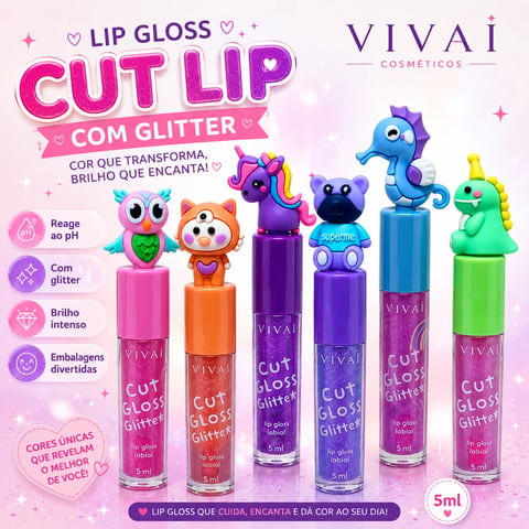 Lip Gloss com Glitter CUT LIP | Loja Chrysdape