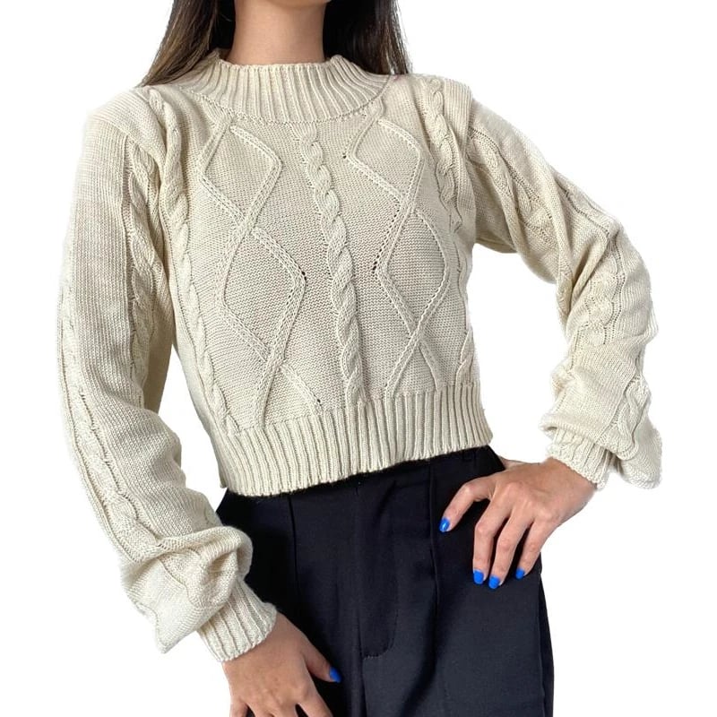 Blusa de tricô gola alta | Linqui