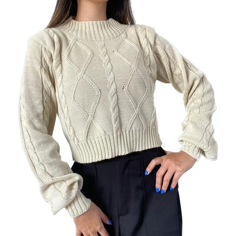 Blusa de tricô gola alta | Linqui