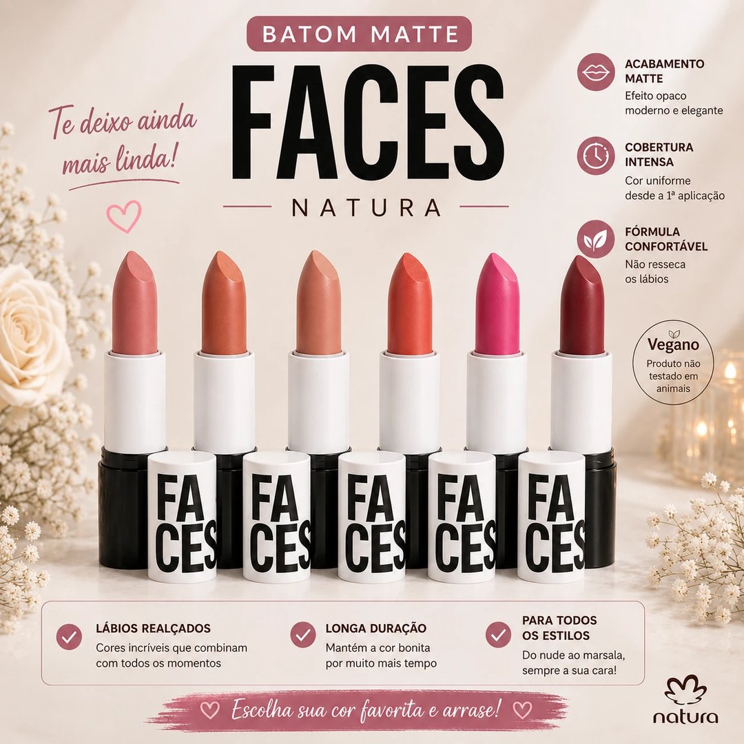 Batom Matte FACES | Loja Chrysdape