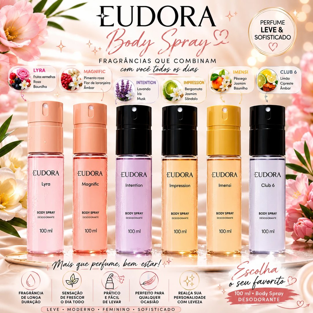Body spray EUDORA 100ml | Loja Chrysdape