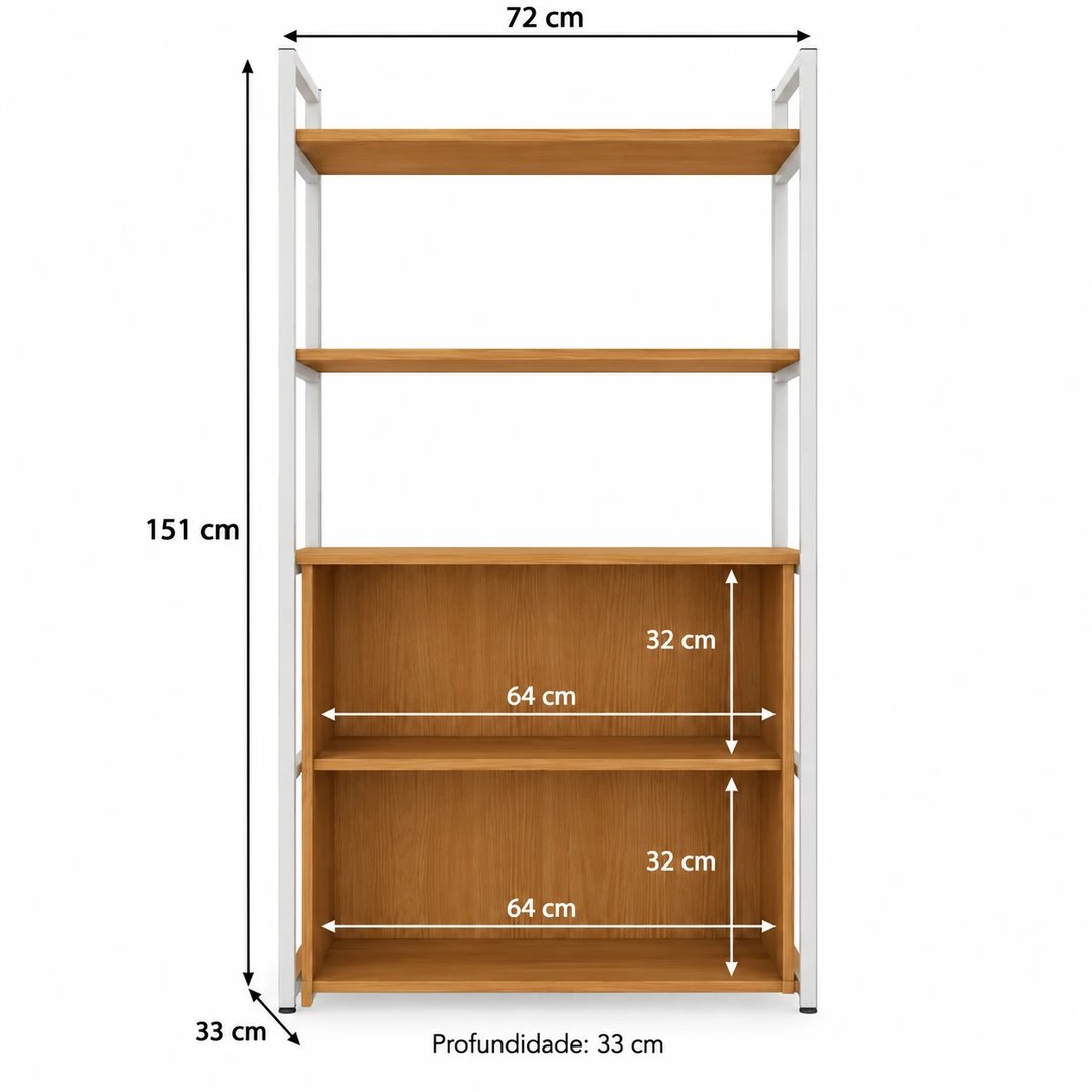 Estante Crome LI041 com 2 portas e 5 Prateleiras | ELETRO KIT (3)