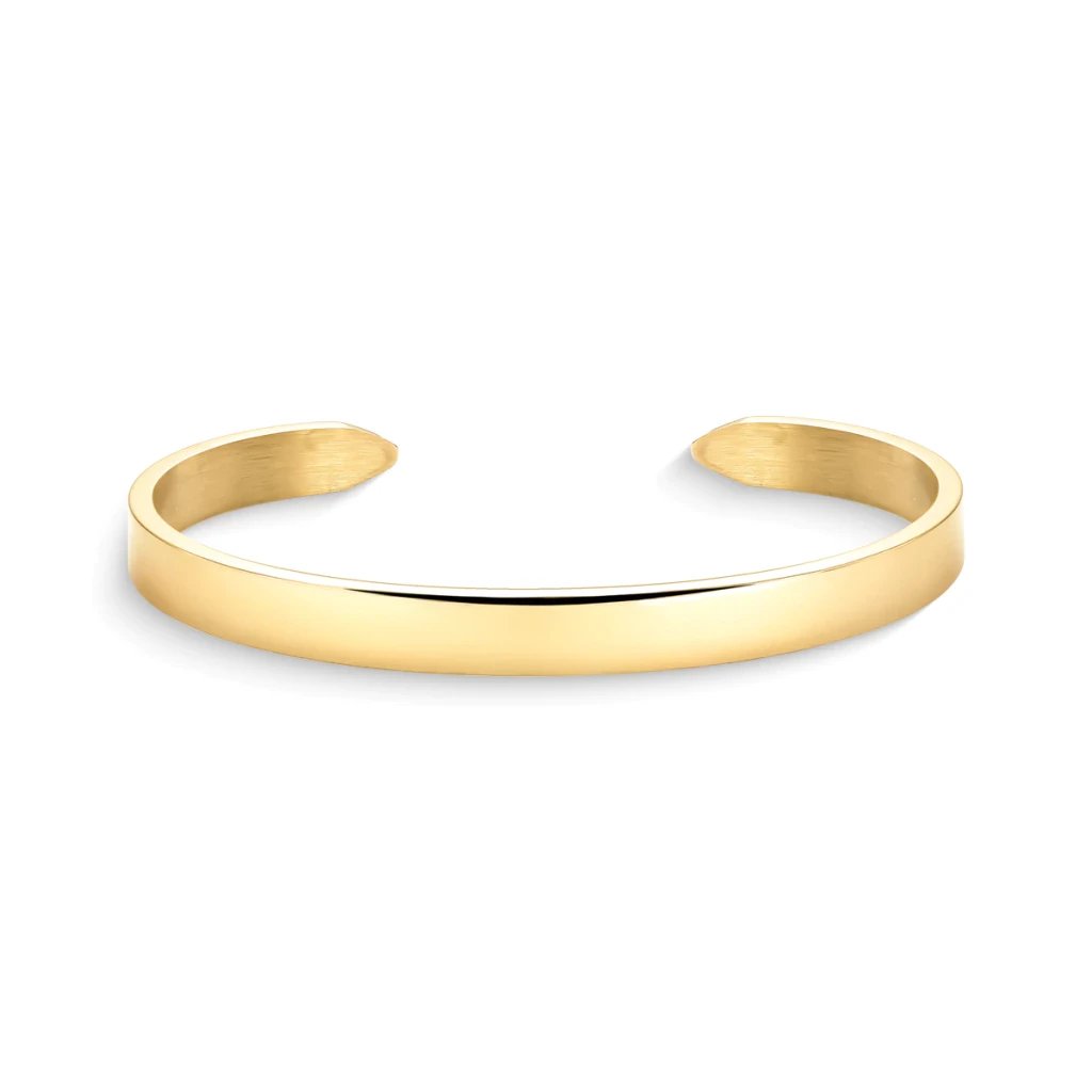 Bracelete Dourado Liso Ajustável Minimalista | Like Joias e Acessórios