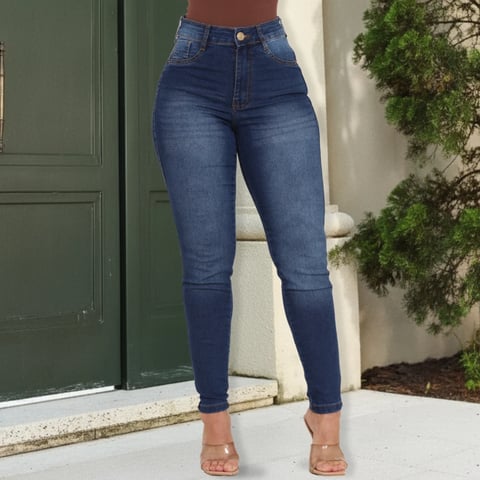 Calça jeans skinny azul | Linqui