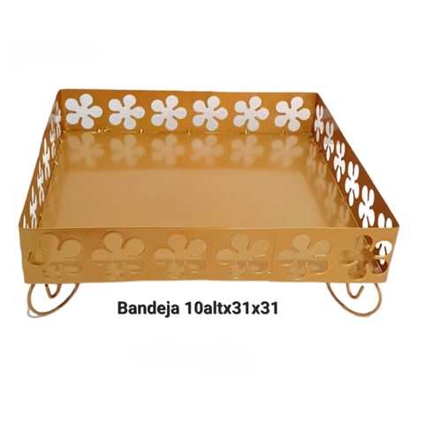 BANDEJA 31X31 FLORES | ART'S FERRO