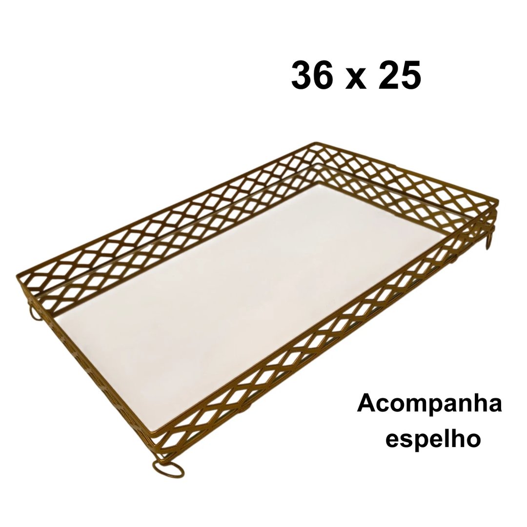 BANDEJA RETANGULAR LOSANGO GRANDE S/ CHAPA | ART'S FERRO