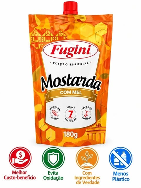 SACHE BICO FUGINI MOSTARDA C/MEL 32X180G | Central de Negócios B2B