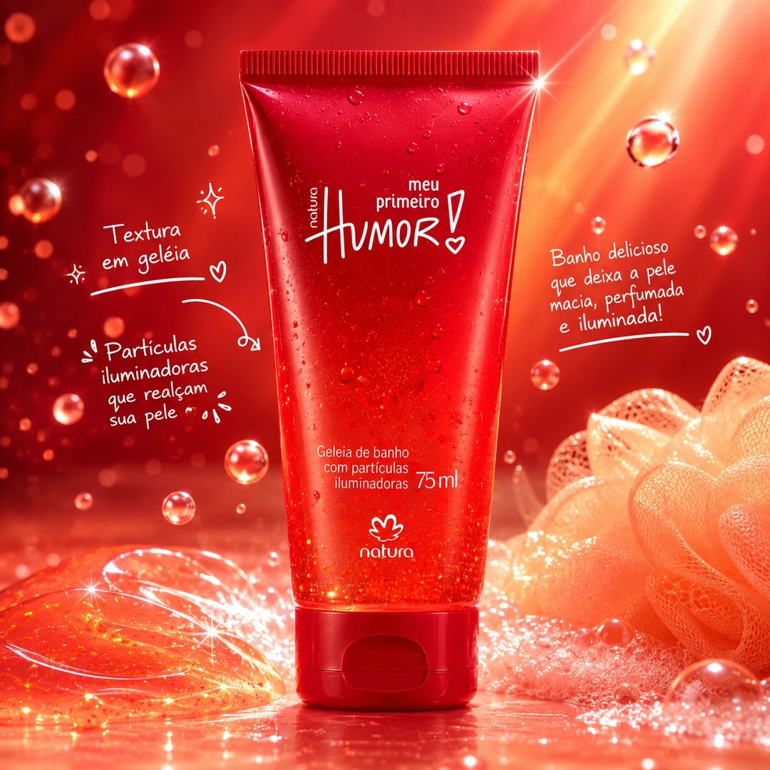 Geleia de banho com partículas iluminadoras 75g MEU PRIMEIRO HUMOR | Loja Chrysdape