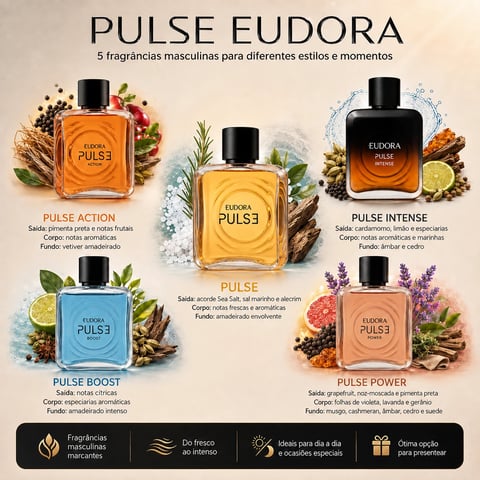 Perfume PULSE 100ml Eudora | Loja Chrysdape