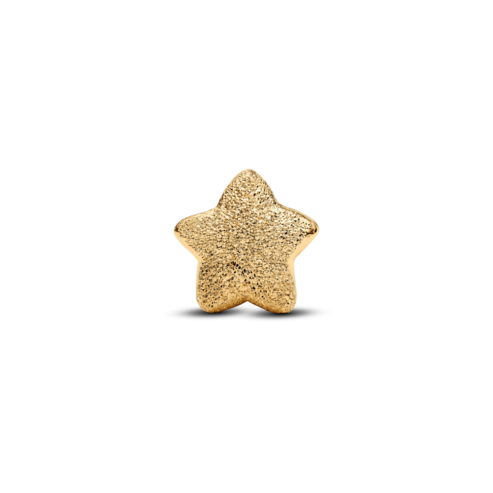 Mini Charm Dourado Estrela Texturizada | Like Joias e Acessórios