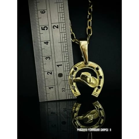 PINGENTE FERRADURA CHAPEU M | Mafia do Ouro18k