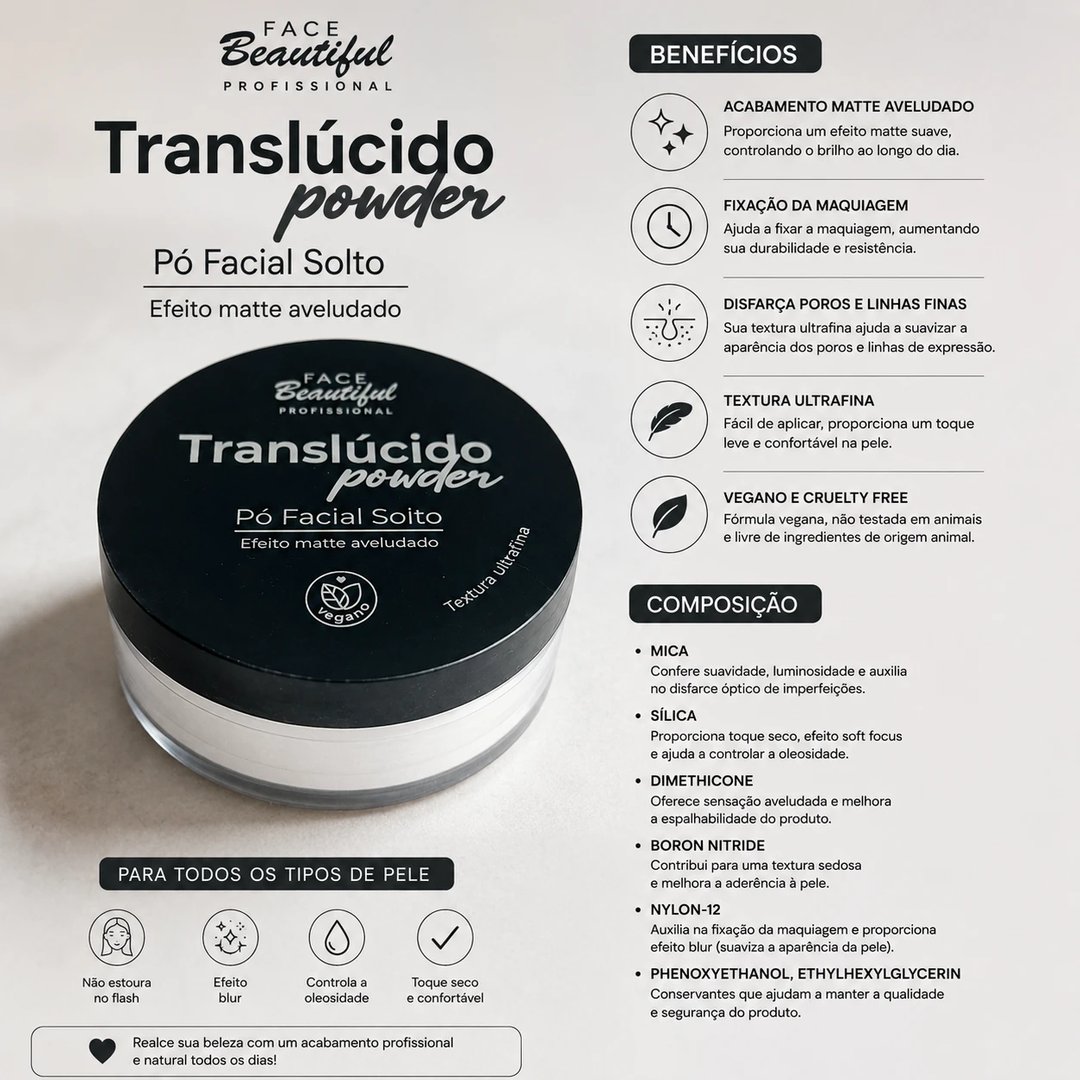 Pó solto translucido 10g | Loja Chrysdape