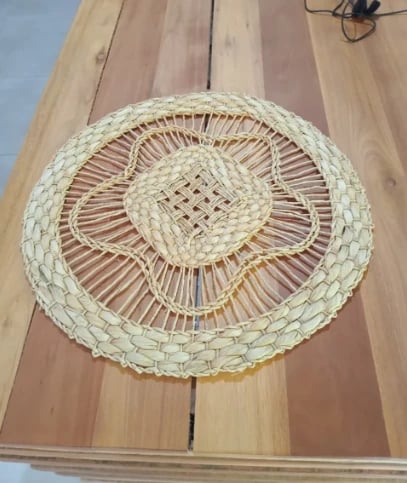 Mandala Decorativa Redonda Em Palha De Milho | Casa do Lírio