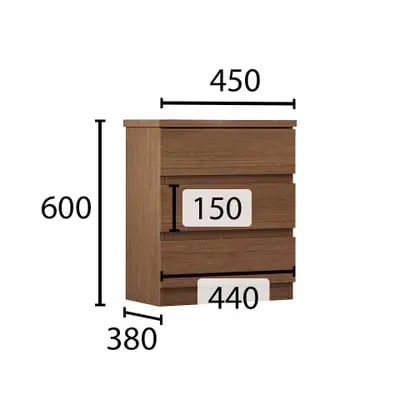 Mesa de Cabeceira Novo Horizonte Bari Gold com 3 Gavetas | ELETRO KIT (3)