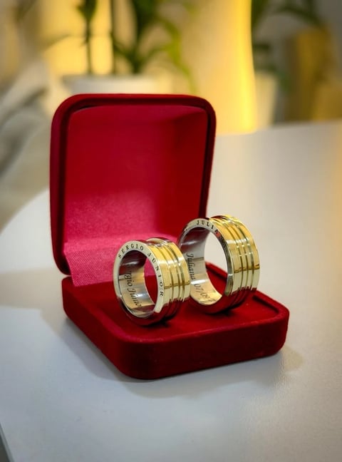 PAR DE ALIANÇA MODELO BVLGARI 10MM | Everest Jóias