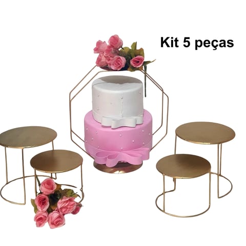 KIT 5 PEÇAS CENTRO MESA SEXTAVADO BOLEIRA | ART'S FERRO