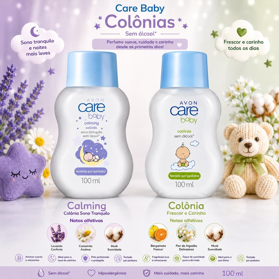 Colônia Avon Care baby 100ml | Loja Chrysdape