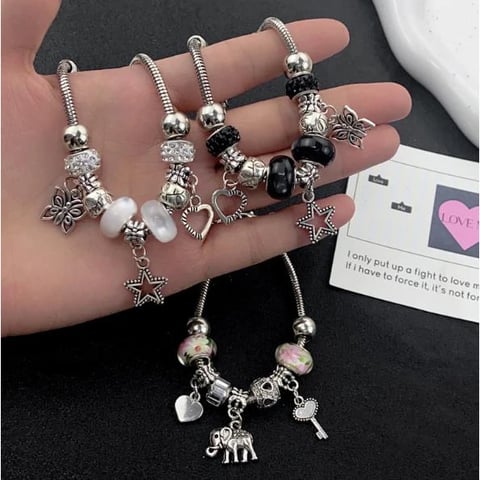 Pulseira berloques prata | Linqui