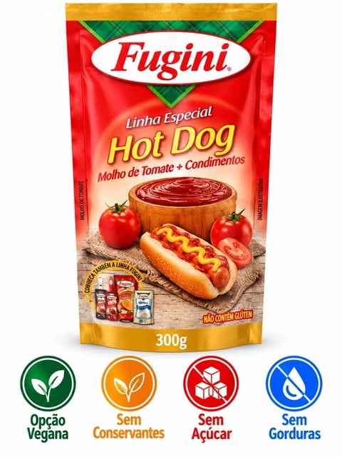 MOLHO TOMATE FUGINI HOT DOG SACHE 36X300G | Central de Negócios B2B