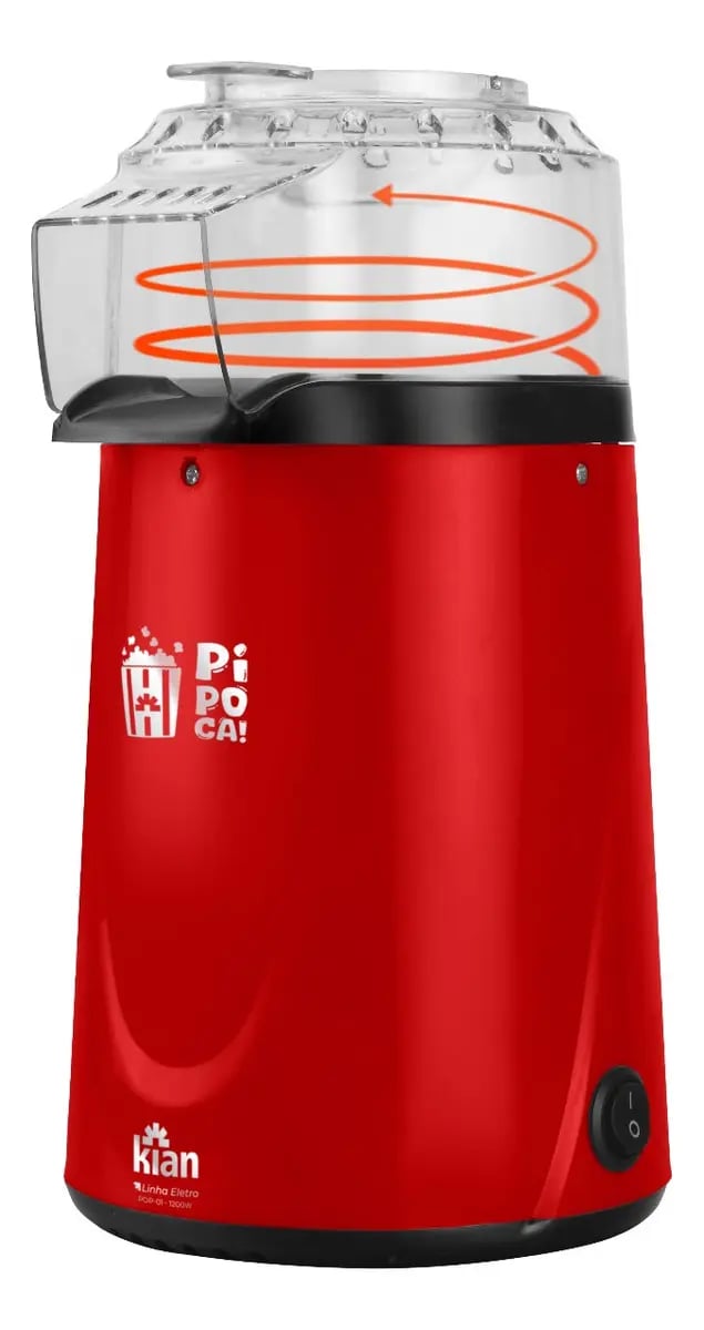 Pipoqueira eletrica pipocas Kian POP-01 Pipoca Direto Tijela 1200w cor vermelho - | Decoralar móveis e eletrodomésticos (2)