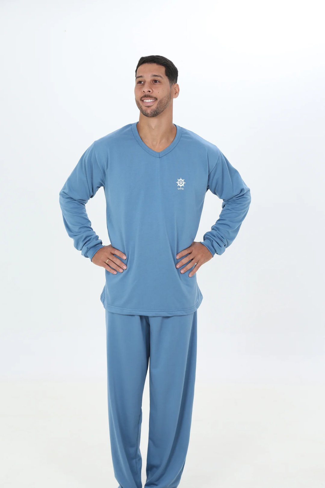 PIJAMA MASCULINO MOLETINHO LISO | Gatto Style
