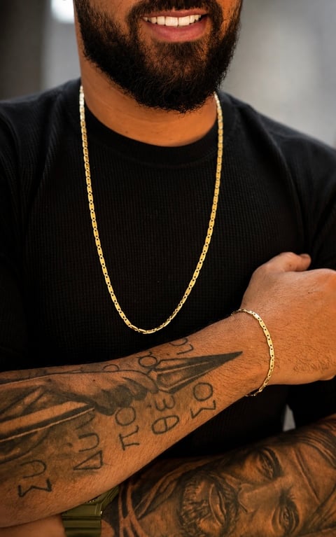 CONJUNTO CORRENTE + PULSEIRA GUCCI DE 4MM | Everest Jóias