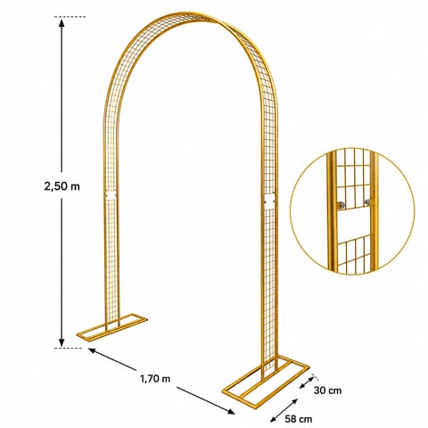 PORTAL QUADRICULADO OVAL 2,50ALT X 1,70COMP | ART'S FERRO