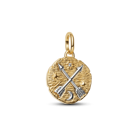 Charm Medalhão Flechas Dois Tons | Like Joias e Acessórios