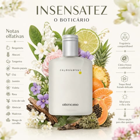 Perfume INSENSATEZ 100ml | Loja Chrysdape