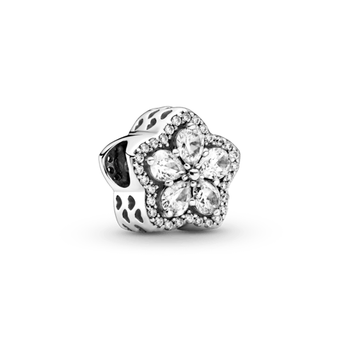 Charm Em Pave Floco De Neve Brilhante | Like Joias e Acessórios
