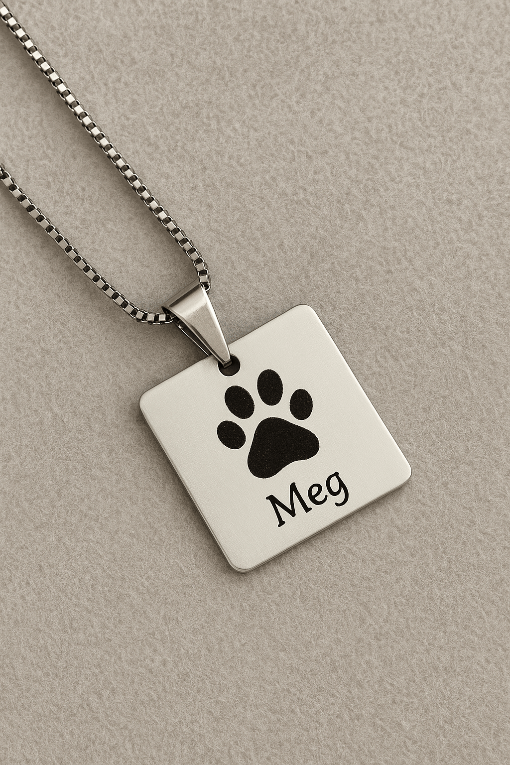Colar Chapa Quadrada Personalizável - Aço Inox | Like Joias e Acessórios (3)