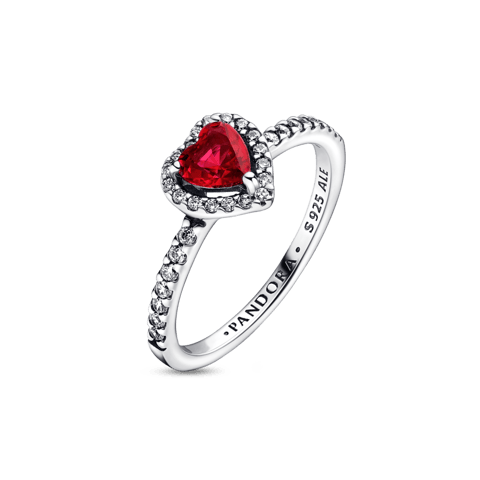 Anel Coracao Vermelho Elevado | Like Joias e Acessórios