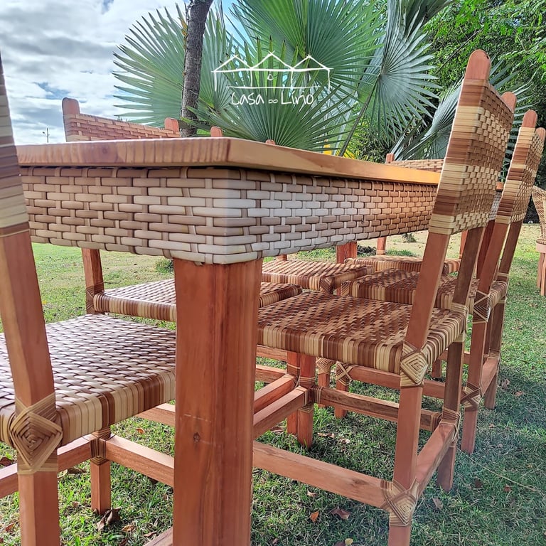 Mesa Comum Em Junco Sintético | Casa do Lírio (2)
