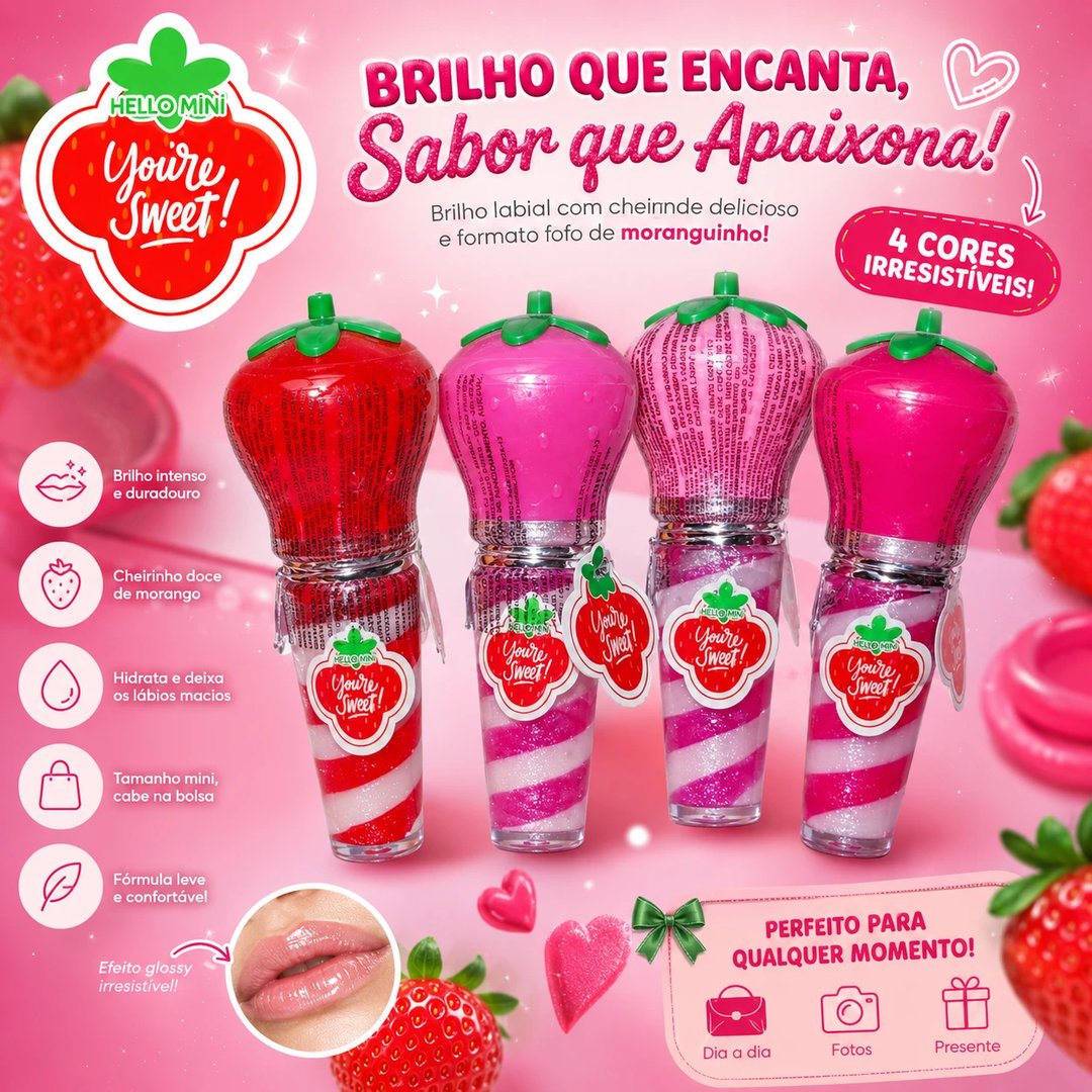 Gloss Brilho Labial Moranguinho | Loja Chrysdape