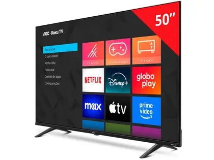 Smart TV 50" AOC 4K DLED 50U7045/78G Roku TV Quad Core 3 HDMI | Decoralar móveis e eletrodomésticos (2)