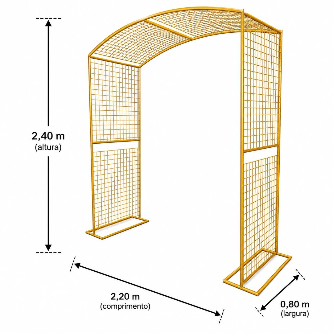 GAZEBO QUADRICULADO 2,40ALTURA X 2,20 COMPRIMENTO | ART'S FERRO