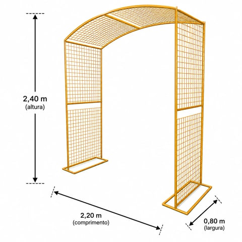 GAZEBO QUADRICULADO 2,40ALTURA X 2,20 COMPRIMENTO | ART'S FERRO