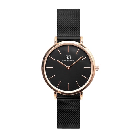 Relógio Feminino Preto Houston Rosé Gold 32mm | Like Joias e Acessórios