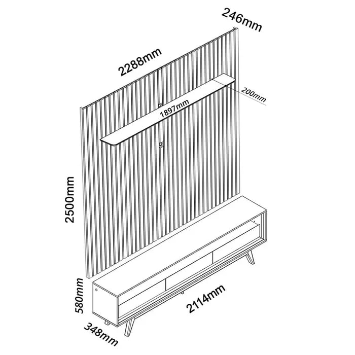 Conjunto Gélius - Painel Nobre + Rack Requinte | ELETRO KIT (7)