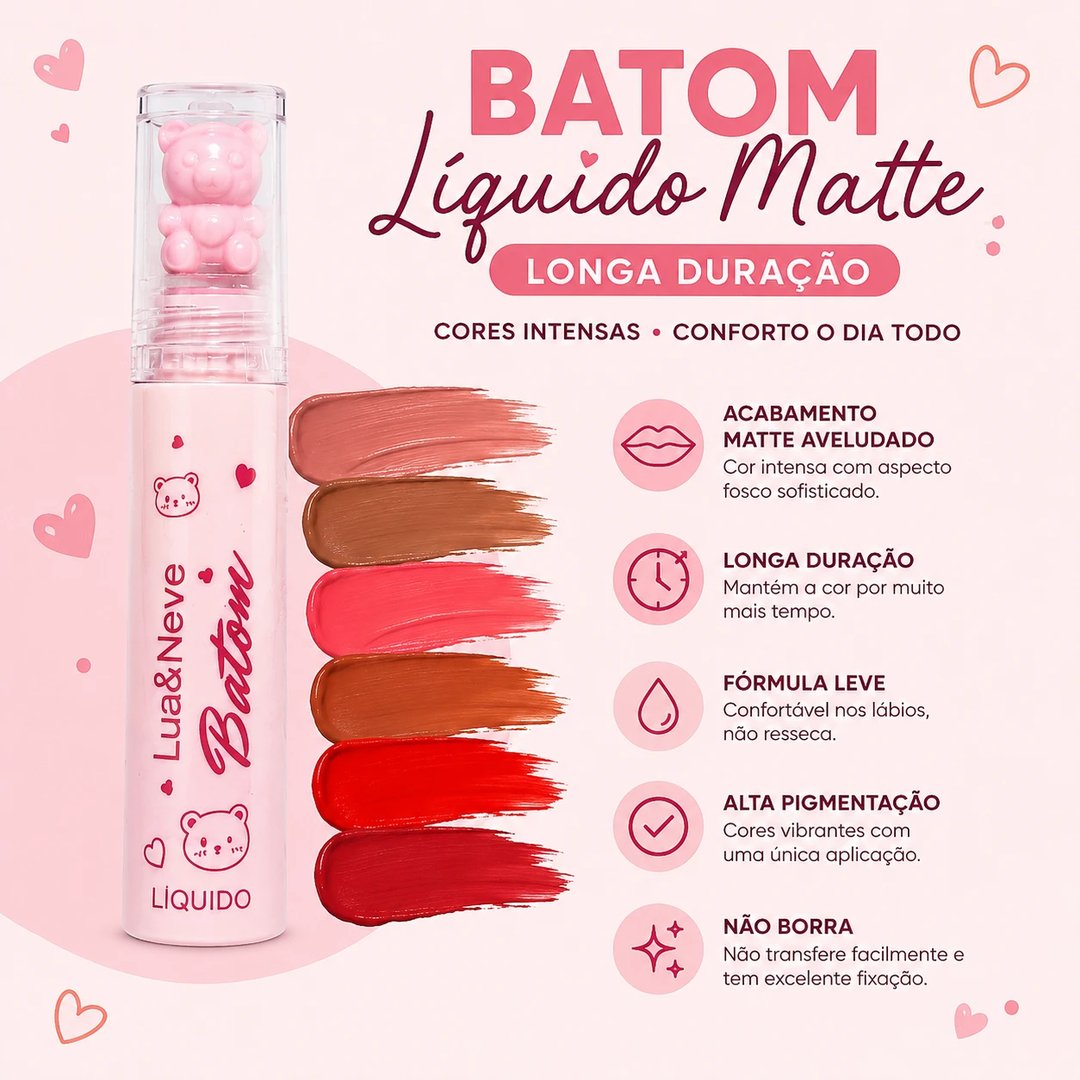 Batom liquido Matte Longa duração | Loja Chrysdape