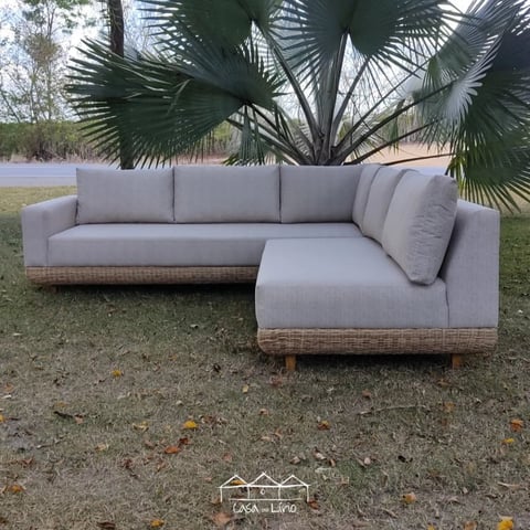 Sofá Eduarda Junco Natural Em L | Casa do Lírio