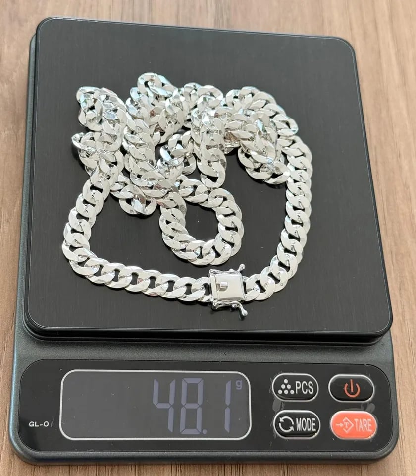 L2-41 Corrente Grumet Gaveta Nacional 8mm 80cm | Everest Jóias