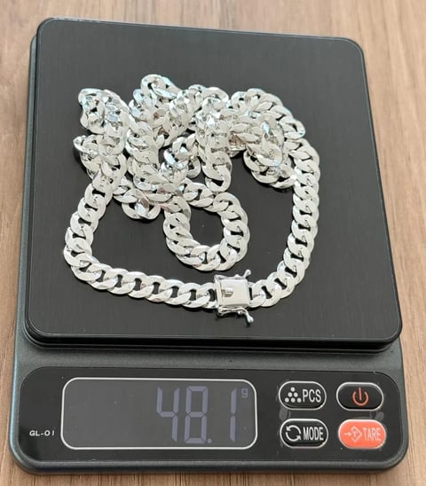 L2-41 Corrente Grumet Gaveta Nacional 8mm 80cm | Everest Jóias