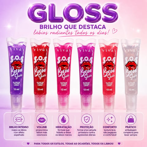Gloss S.O.S Bocão Shine | Loja Chrysdape