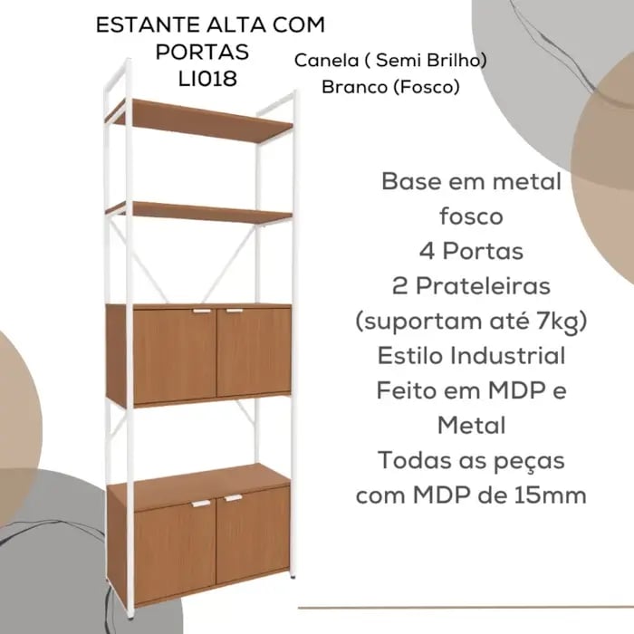 Estante Crome LI018 com 2 Prateleiras e 4 portas | ELETRO KIT (3)
