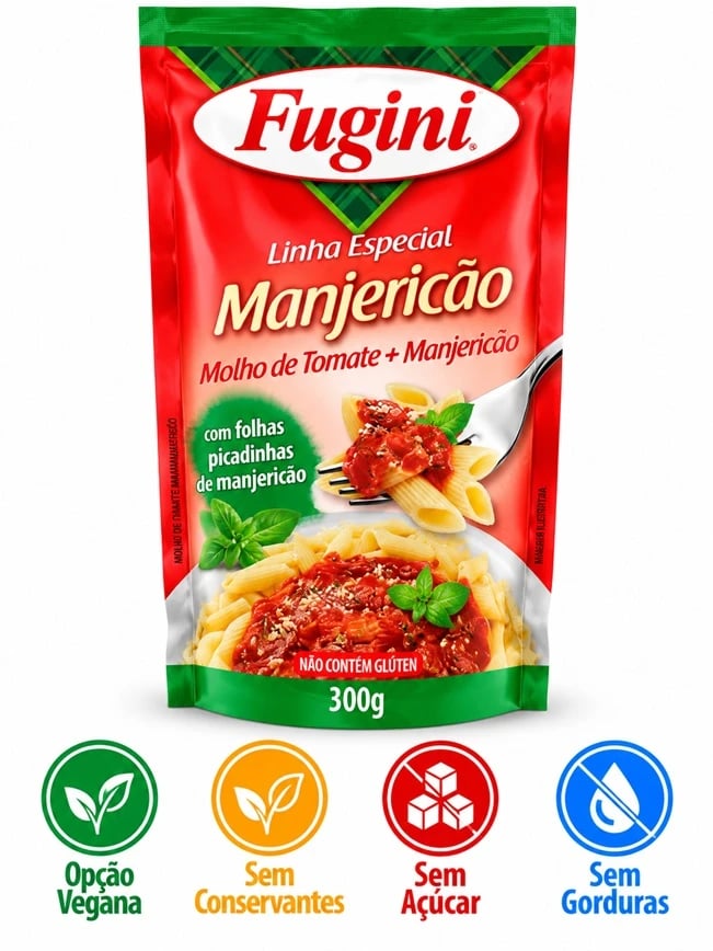 MOLHO TOMATE FUGINI MANJERICAO SACHE 36X300G | Central de Negócios B2B